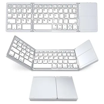 1 шт. Беспроводная складная мини-клавиатура, портативная, универсальная, сенсорная панель, для Windows, планшета, iPad