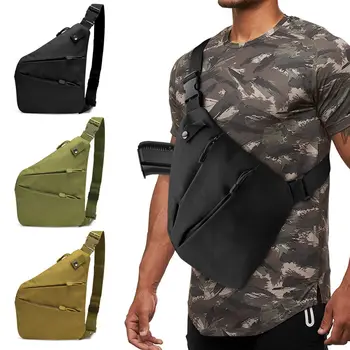 Скрытое тактическое хранение Кобуры для пистолета, сумки через плечо, Мужская Противоугонная нагрудная сумка, Нейлоновая Спортивная охотничья сумка через плечо для пистолета