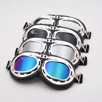 Мотоциклетные очки в винтажном стиле пилота, Круизер, Скутер, Солнцезащитные очки для улицы, Велосипедные туристические очки для шлема D7YA