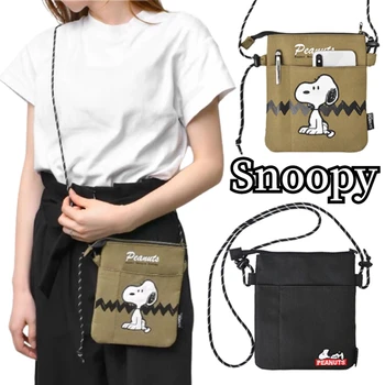 Снупи, женская холщовая сумка через плечо, Мультяшная аниме-сумка для мальчиков и девочек, модная студенческая сумка для мобильного телефона, подарок