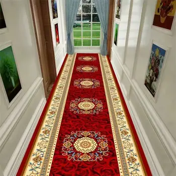 Изготовленные на заказ ковры для длинного коридора, европейский ковер для лестничного коридора, свадебный гостиничный ковер, коврики для бегунов, цветочные нескользящие коврики для пола