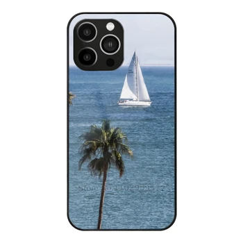 Проплывающий Мимо Ладоней Чехол Из Закаленного Стекла Для Iphone 14 13 12 11 Pro Max Mini X Xr Xs Max 8 7 6S 5S Palms Sailboat Sails