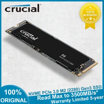 Crucial P3 500 ГБ 1 ТБ 2 ТБ 4 ТБ Внутренний Твердотельный накопитель PCIe Gen3 3D NAND NVMe M.2 Игровой Твердотельный Накопитель SSD со скоростью до 3500 Мбит/с для Настольных ПК