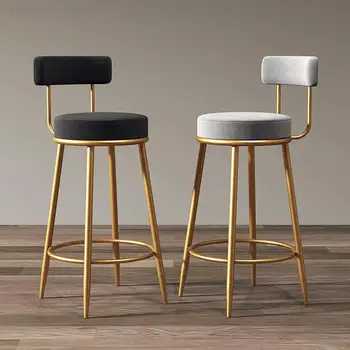 Роскошные барные Офисные обеденные стулья, современный дизайн, высокий скандинавский минималистичный стул, Золотые уличные табуреты для бара, барная мебель WXH15XP