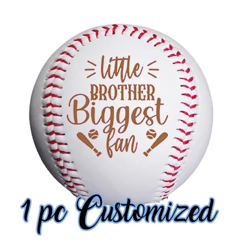 Младший брат-самый большой фанатский подарок для семьи, Персонализированные бейсбольные мячи ручной работы, мягкие бейсбольные мячи на заказ, подарки друзьям