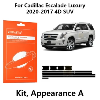 Защитная пленка для дверных краев ZHUAIYA, защитная пленка для дверных ручек TPU PPF для Cadillac Escalade Luxury2020-2017 4D SUV