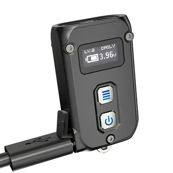 NiteCore TINI 2 Двухъядерный интеллектуальный USB-C перезаряжаемый брелок для ключей Светло-черный