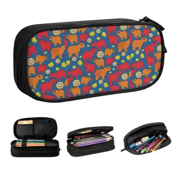 Капибара с рисунком Юзу, пеналы для девочек и мальчиков, коробка для ручек большой емкости, сумка для школьных принадлежностей