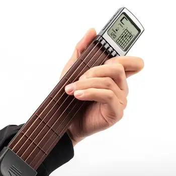МИНИ Портативный 6-струнный гитарный тренажер для аккордов с дисплеем Ритм-экран Гитарный тренажер для пальцев Аксессуары для гитары для начинающих