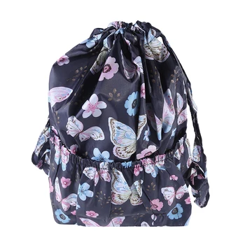Модные винтажные рюкзаки на шнурках, женские водонепроницаемые нейлоновые рюкзаки с цветами большой емкости в этническом стиле