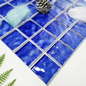 Фарфоровая мозаика для ухода за бассейном, Квадратная стена для ванной Комнаты, Зеленая Синяя Керамическая Глазурованная плитка для бассейна, мозаика