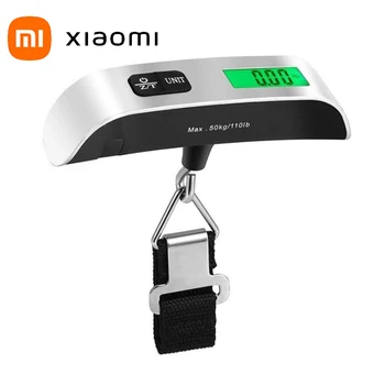 Портативные весы Xiaomi 1шт, цифровой ЖК-дисплей, 110 фунтов/ 50 кг, Электронный багаж, Дорожный чемодан, баланс веса Багажной сумки