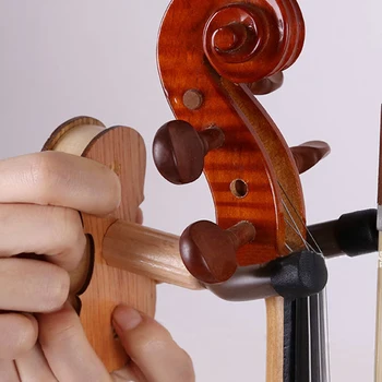 Деревянный держатель для скрипки с крючком для смычка - настенное крепление для домашних/студийных струнных инструментов