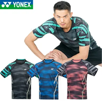 Новые брендовые мужские футболки для бадминтона, Дышащая комфортная быстросохнущая спортивная футболка в стиле фитнеса Lin Dan с коротким рукавом