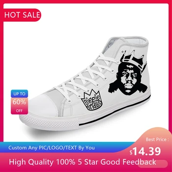 Notorious B.I.G. Высокие кроссовки Мужские Женские Подростковая повседневная обувь Парусиновая обувь с 3D принтом Косплей Дышащая Легкая обувь
