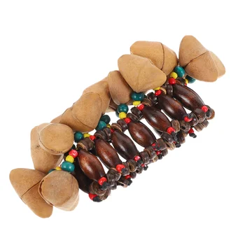 1 шт., колокольчик из ореховой скорлупы, браслет в Африканском племенном стиле, ударный инструмент (разные цвета)