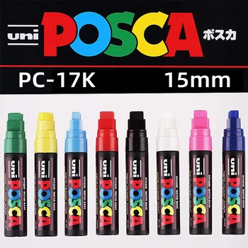 UNI POSCA Набор Фломастеров, 8 Цветных rotulador permanente PC-17K 15 мм маркеры для граффити POP Poster Stylo Drawing Paint Товары для Рукоделия
