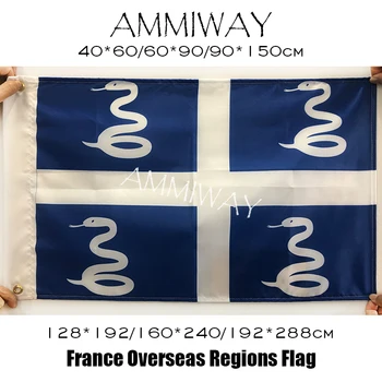 AMMEWAY Любой Размер Французского Змеиного Флага Мартиники Флаги и Растяжки Франции С Металлическим Принтом Из Полиэстера, Национальные Флаги Мира
