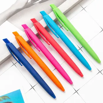 Рекламная Пластиковая Шариковая ручка с резиновым покрытием, Красочные Школьные Канцелярские принадлежности, Пластиковая ручка, Подарочная ручка с логотипом на заказ