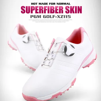 Женская обувь для гольфа, водонепроницаемая кожаная спортивная обувь для гольфистов, кроссовки для гольфа с быстрой шнуровкой, Удобная обувь для гольфа при ходьбе