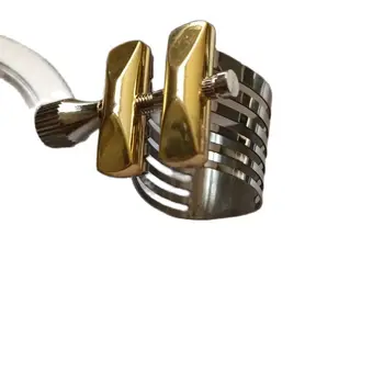 саксофон пластиковая деревянная головка для флейты, зажим из нержавеющей стали, окрашенный в золото зажим из нержавеющей стали, аксессуары для саксофона