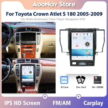 128 ГБ Android 11 Автомобильная GPS-навигация для Toyota Crown Atlet S 180 2005-2009 Стерео мультимедийный плеер GPS Tesla Screen Head Unit