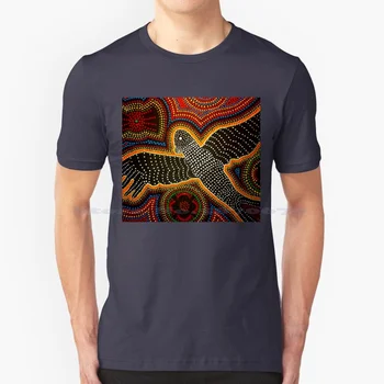 Черная футболка Cockatoo-Dreaming, футболка из 100% хлопка, художник-абориген из Австралии, дизайн аборигенов