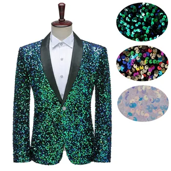 Мужское платье с яркими блестками, костюм для выступления в ночном клубе, ведущая, певица, яркое пальто