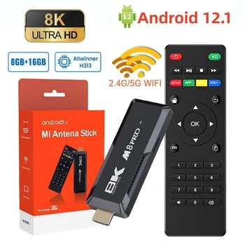 M8 PRO Smart TV Stick Android 12,1 Smart Android TV Box AllWinner H313 2 ГБ 16 ГБ 2,4 Г /5 Г WiFi телеприставка Bluetooth 5,0
