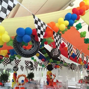 Воздушные шары на тему гоночного автомобиля, украшение для вечеринки по случаю дня рождения, товары для вечеринки с цифрами для мальчиков, Черно-белый воздушный шар, шары из гелиевой фольги