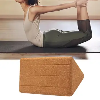 Блок для йоги из натуральной пробки, легкий нескользящий кирпич для йоги высокой плотности для помещений
