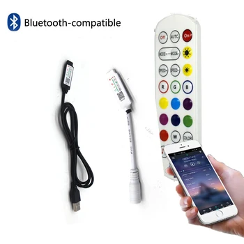 Светодиодное Музыкальное Bluetooth-совместимое приложение RGB Controller USB/DC 5-24 В 24-клавишный ИК-Пульт Дистанционного Управления Для 2835 5050 RGB Светодиодных Лент
