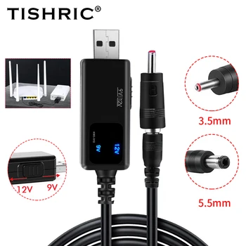 TISHRIC USB К DC 5,5/3,5 мм Штекер 5 В 9 В 12 В USB Линия Повышения Мощности USB Кабель Питания Постоянного Тока Адаптер Для Маршрута WIFI Провод USB Разъем