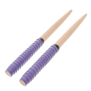 Пара барабанных палочек с деревянными наконечниками, барабанные палочки Maibachi, барабанные палочки Taiko Drum Master, барабанные палочки для детей и начинающих (фиолетовый)