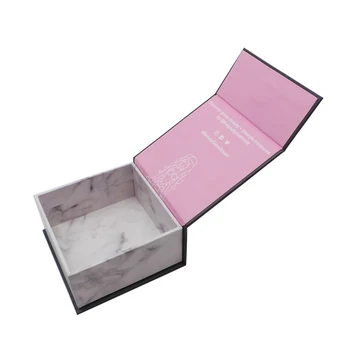 Необычный дизайн 500шт Розовочерного мраморного цвета Комбинированные складные картонные коробки Магнитные подарочные коробки с логотипом для упаковки одежды