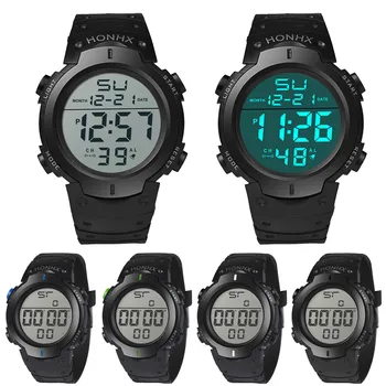 Новые мужские светодиодные цифровые часы для мальчиков, светящиеся модные спортивные часы для мужчин, водонепроницаемые наручные часы с датой для мужчин, мужские часы с обратным отсчетом времени