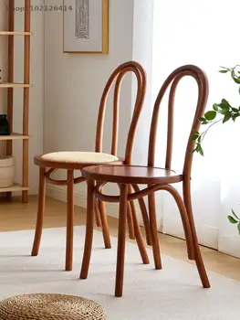 Французский ретро изогнутый деревянный стул из ротанга бытовой обеденный стул из массива дерева thonet Американский Sonet средневековый стул со спинкой для балкона