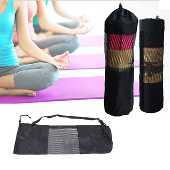 Удобный черный рюкзак для йоги, коврик для йоги, водонепроницаемый рюкзак, сетка для переноски, регулируемый ремень, спортивный инструмент, сумки для спортзала