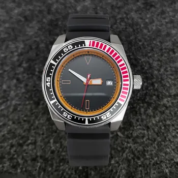 Мужские часы с большим циферблатом 43 мм, силиконовые черные наручные часы NH35, автоматические механические водонепроницаемые часы 10ATM для мужчин