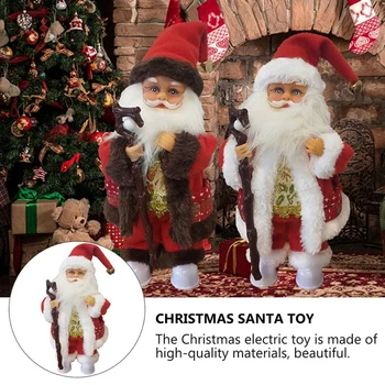 Электрический Санта-Клаус, Качающий головой, Статуэтка Санта-Клауса, Поющего, танцующего, Рождественского Отца, Декор для стола, Камина