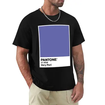 Pantone Color of the Year 2022 - Футболка Very Peri с коротким рукавом, черная футболка, мужские хлопковые футболки