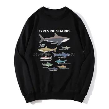 9 Видов акул, обучающая красочная толстовка с изображением океана, мужской свитер с круглым вырезом, флисовая толстовка унисекс, уличная одежда в стиле харадзюку