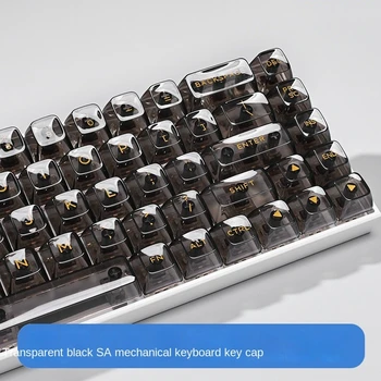SA высокопрозрачный черный хрустальный колпачок для ключей механическая клавиша клавиатуры полный набор колпачков для ключей 64/84/98/104