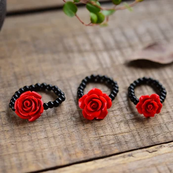 Изделия Розово-красное кольцо с киноварью, ювелирные изделия для женщин