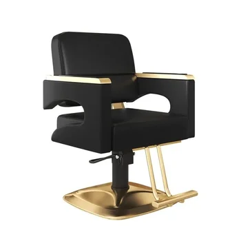 Салонное Специальное Парикмахерское Кресло 2023 Новый Вращающийся на 360 ° Большой Рабочий Лифт Салонное Кресло Для Стрижки Волос Легкое Роскошное Кресло Из Черного Золота