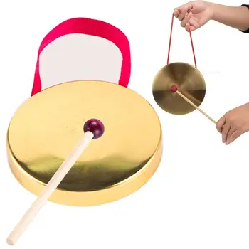 Ручной гонг с деревянной палочкой, медные гонги, детская игрушка, традиционный китайский народный ударный музыкальный инструмент