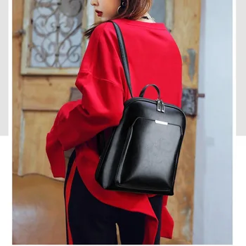 Винтажный рюкзак Женский Брендовый Кожаный женский рюкзак Большой емкости, школьная сумка для девочек, сумки через плечо для отдыха для женщин 2023 г.