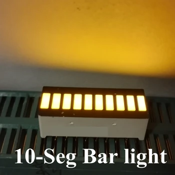 20ШТ Желтый 10-сеточный цифровой сегмент LED light bar 10 плоская трубка 25x10 мм красный свет десять ячеек поверхностная плоская трубка