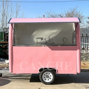 Специальный дизайн, новый красный грузовик с едой, маленькие светодиодные фонари из стекловолокна, тележки для мороженого, кофе, тележки для еды, тележки для еды