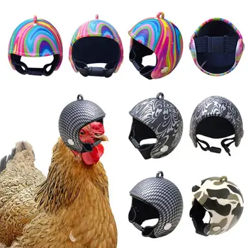 Шлем для цыплят Защита головы птицы Защитный милый головной убор для цыплят Регулируемые шлемы для маленьких птиц Уток для безопасности